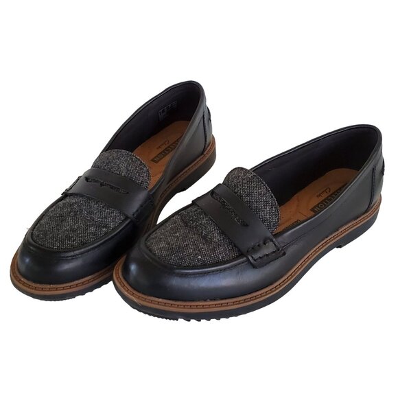 CLARK'S Wool & Leather Slip On Loafer Shoes Women's 6.5M Flat Low Heel Non Slip - Picture 8 of 14